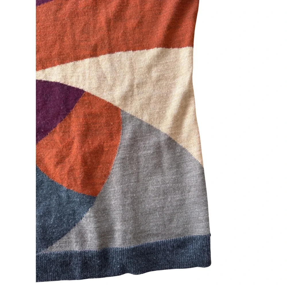 Limited Abstract Colorblock Merino Wool Blend Sweater Womens Medium‎ Geometric